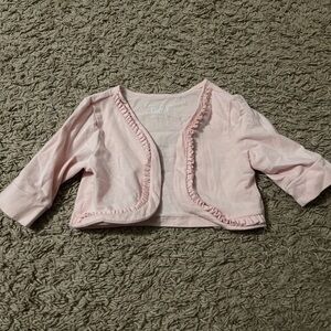 The Children's Place Light Pink Ruffled Cardigan